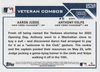 2023 Topps Update - Rainbow Foil #US269 Volpe Joins the Party (Anthony Volpe / Aaron Judge) Back