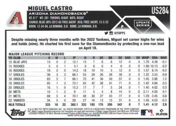 2023 Topps Update - Rainbow Foil #US284 Miguel Castro Back