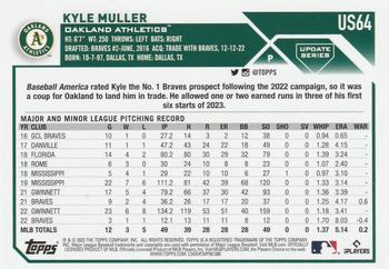2023 Topps Update - Royal Blue #US64 Kyle Muller Back
