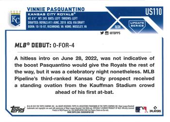 2023 Topps Update - Royal Blue #US110 Vinnie Pasquantino Back
