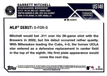 2023 Topps Update - Royal Blue #US148 Garrett Mitchell Back