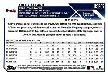 2023 Topps Update - Royal Blue #US209 Kolby Allard Back