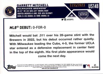 2023 Topps Update - Gold #US148 Garrett Mitchell Back