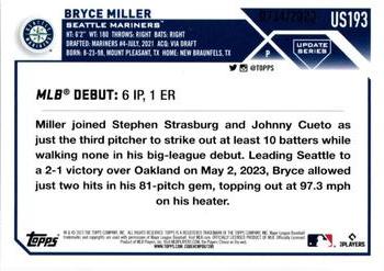 2023 Topps Update - Gold #US193 Bryce Miller Back