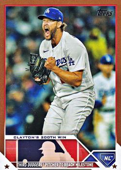 2023 Topps Update - Gold #US202 Clayton's 200th Win Front