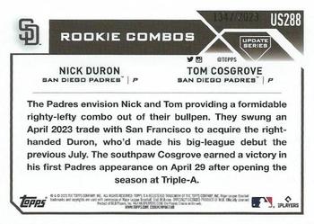 2023 Topps Update - Gold #US288 Nick Duron / Tom Cosgrove Back
