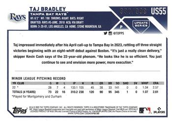 2023 Topps Update - Blue Foil #US55 Taj Bradley Back