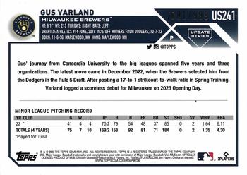 2023 Topps Update - Blue Foil #US241 Gus Varland Back