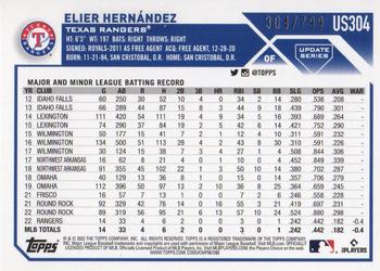 2023 Topps Update - Purple Foil #US304 Elier Hernández Back