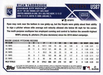 2023 Topps Update - Green Foil #US87 Ryan Yarbrough Back