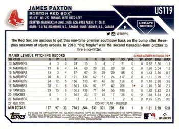 2023 Topps Update - Green Foil #US119 James Paxton Back