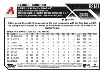 2023 Topps Update - Orange Foil #US161 Gabriel Moreno Back