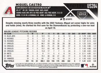 2023 Topps Update - Red Foil #US284 Miguel Castro Back