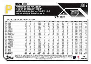 2023 Topps Update - Black #US17 Rich Hill Back