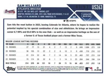 2023 Topps Update - Mother's Day Hot Pink #US263 Sam Hilliard Back