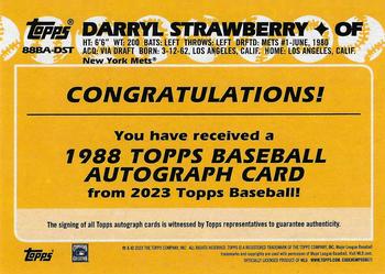 2023 Topps Update - 1988 Topps Baseball 35th Anniversary Autographs #88BA-DST Darryl Strawberry Back