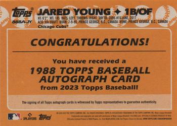 2023 Topps Update - 1988 Topps Baseball 35th Anniversary Autographs #88BA-JY Jared Young Back