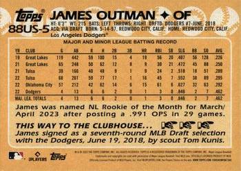 2023 Topps Update - 1988 Topps Baseball 35th Anniversary #88US-5 James Outman Back