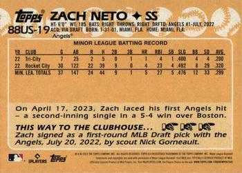 2023 Topps Update - 1988 Topps Baseball 35th Anniversary #88US-19 Zach Neto Back