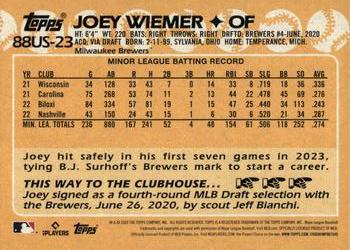 2023 Topps Update - 1988 Topps Baseball 35th Anniversary #88US-23 Joey Wiemer Back