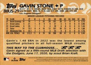 2023 Topps Update - 1988 Topps Baseball 35th Anniversary #88US-29 Gavin Stone Back