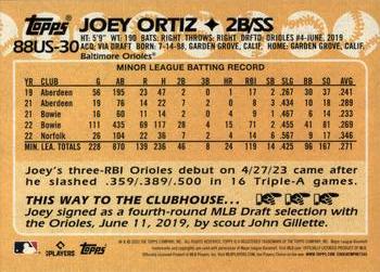 2023 Topps Update - 1988 Topps Baseball 35th Anniversary #88US-30 Joey Ortiz Back