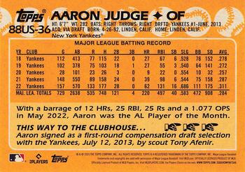 2023 Topps Update - 1988 Topps Baseball 35th Anniversary #88US-36 Aaron Judge Back