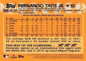 2023 Topps Update - 1988 Topps Baseball 35th Anniversary #88US-41 Fernando Tatis Jr. Back