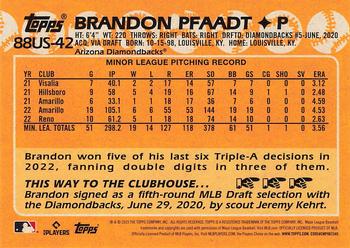 2023 Topps Update - 1988 Topps Baseball 35th Anniversary #88US-42 Brandon Pfaadt Back