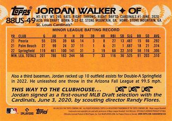 2023 Topps Update - 1988 Topps Baseball 35th Anniversary #88US-49 Jordan Walker Back