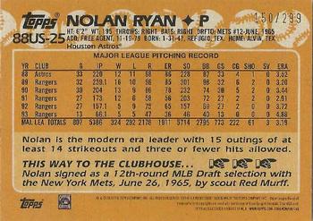 2023 Topps Update - 1988 Topps Baseball 35th Anniversary Black #88US-25 Nolan Ryan Back