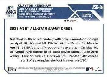 2023 Topps Update - 2023 All-Star Game #ASG-46 Clayton Kershaw Back