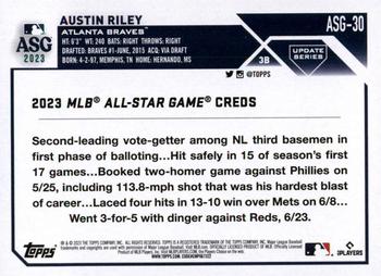 2023 Topps Update - 2023 All-Star Game Blue #ASG-30 Austin Riley Back
