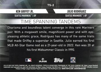 2023 Topps Update - Time Spanning Tandems #TS-2 Julio Rodríguez / Ken Griffey Jr. Back