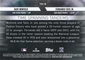 2023 Topps Update - Time Spanning Tandems #TS-13 Fernando Tatis Jr. / Dave Winfield Back