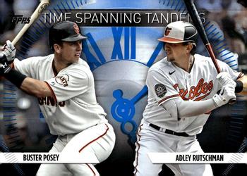 2023 Topps Update - Time Spanning Tandems Blue #TS-15 Adley Rutschman / Buster Posey Front