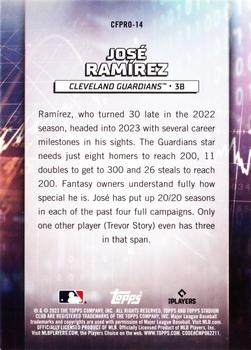 2023 Stadium Club - Chief Fantasy Professionals #CFPRO-14 José Ramírez Back