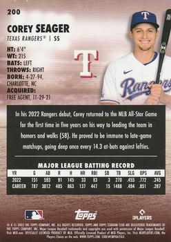 2023 Stadium Club - Red Foil #200 Corey Seager Back