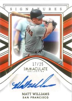 2023 Panini Immaculate Collection - Immaculate Signatures #IS-MW Matt Williams Front