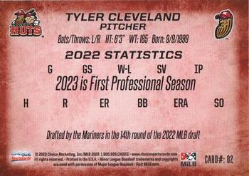 2023 Choice Modesto Nuts #2 Tyler Cleveland Back