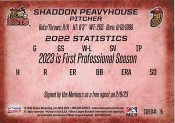 2023 Choice Modesto Nuts #15 Shaddon Peavyhouse Back