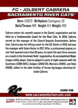 2023 Choice Sacramento River Cats #36 Jolbert Cabrera Back