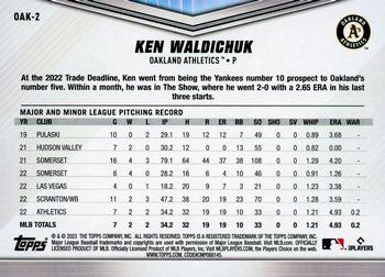 2023 Topps International Trading Card Day Oakland Athletics #OAK-2 Ken Waldichuk Back