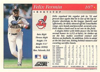 1994 Score #107 Felix Fermin Back