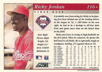 1994 Score #116 Ricky Jordan Back