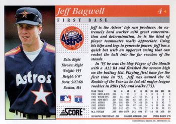 1994 Score #4 Jeff Bagwell Back