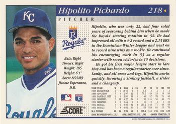 1994 Score #218 Hipolito Pichardo Back