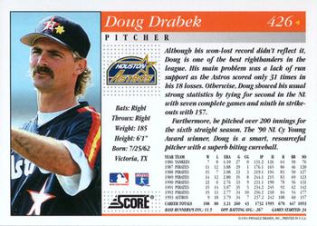 1994 Score #426 Doug Drabek Back