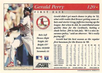 1994 Score #120 Gerald Perry Back