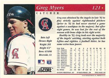 1994 Score #121 Greg Myers Back